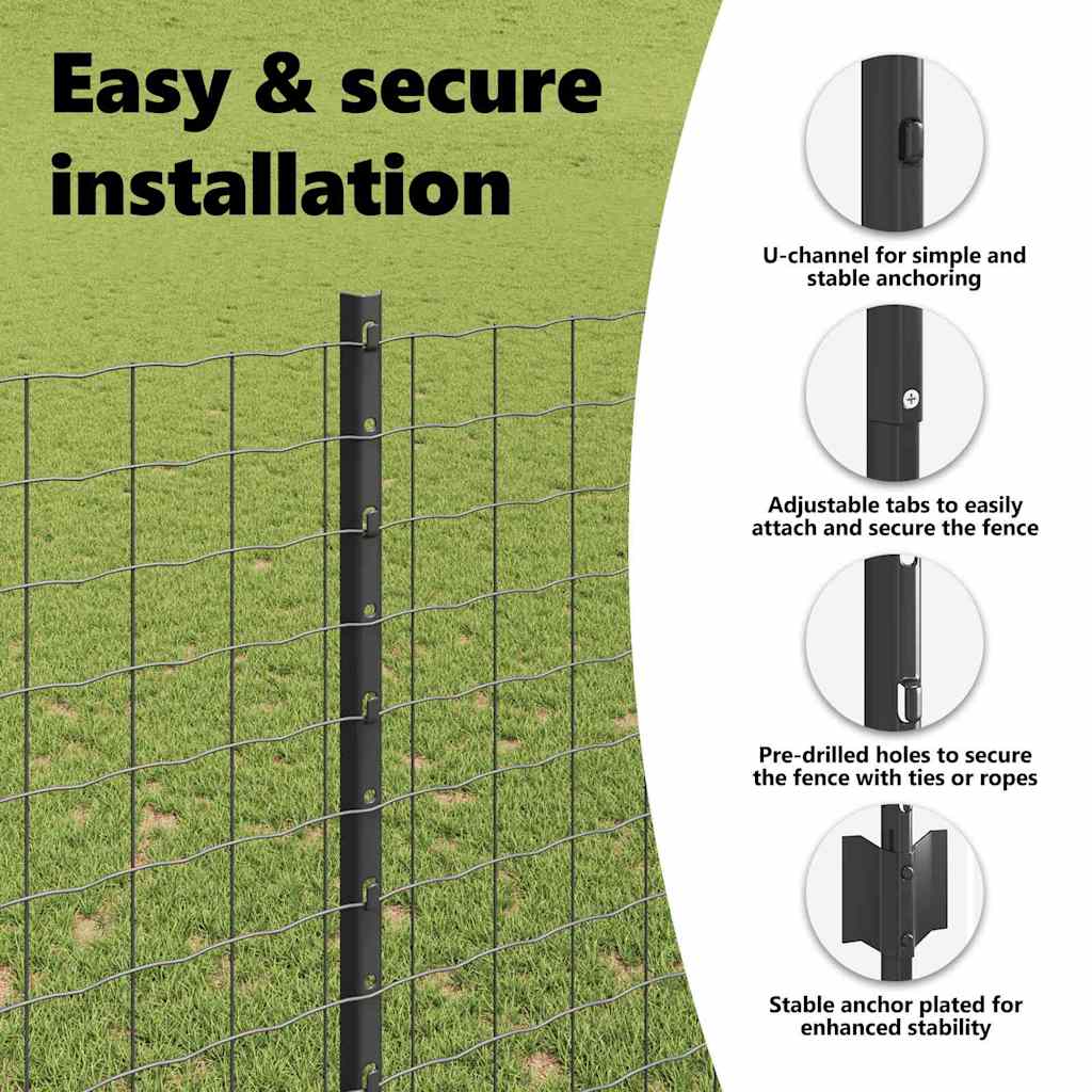 Silver fence posts 44 pcs Grey