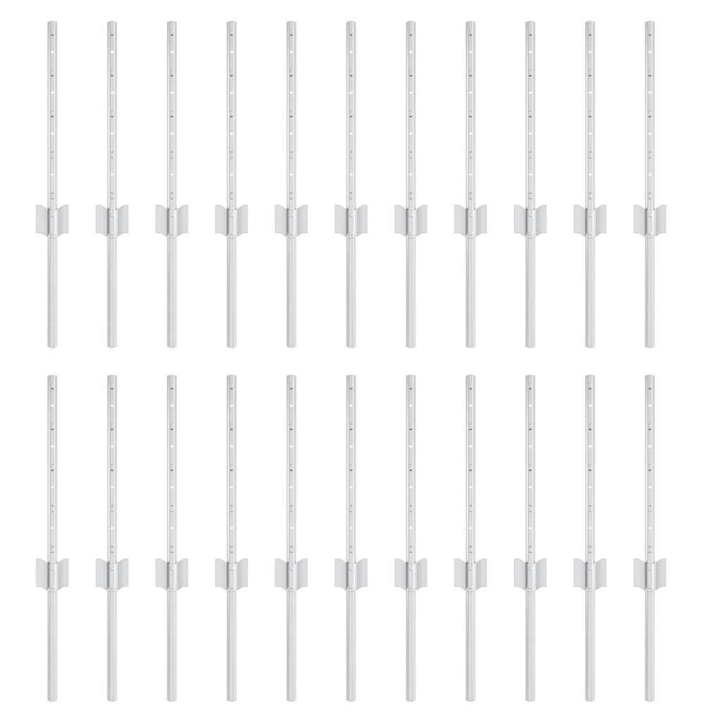 Tvorelių stulpai 22 pcs Sidabro Galvanizuotas plienas