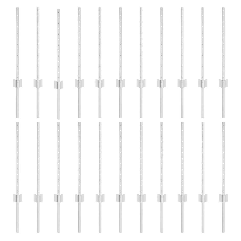 Tvorelių stulpai 22 pcs Sidabro Cinkuota plienas