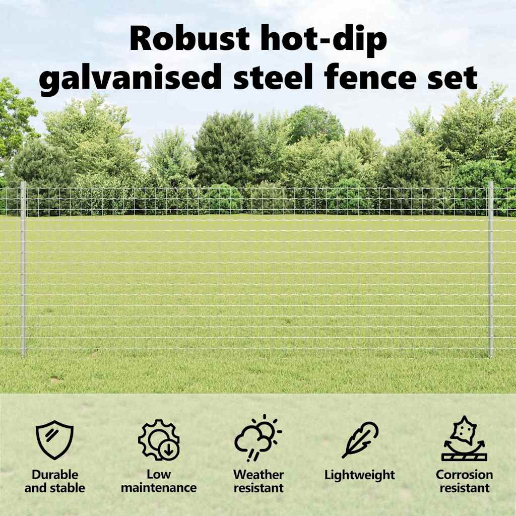 Plieniniai tvoros stulpai 22 pcs Sidabro Galvanizuotas plienas
