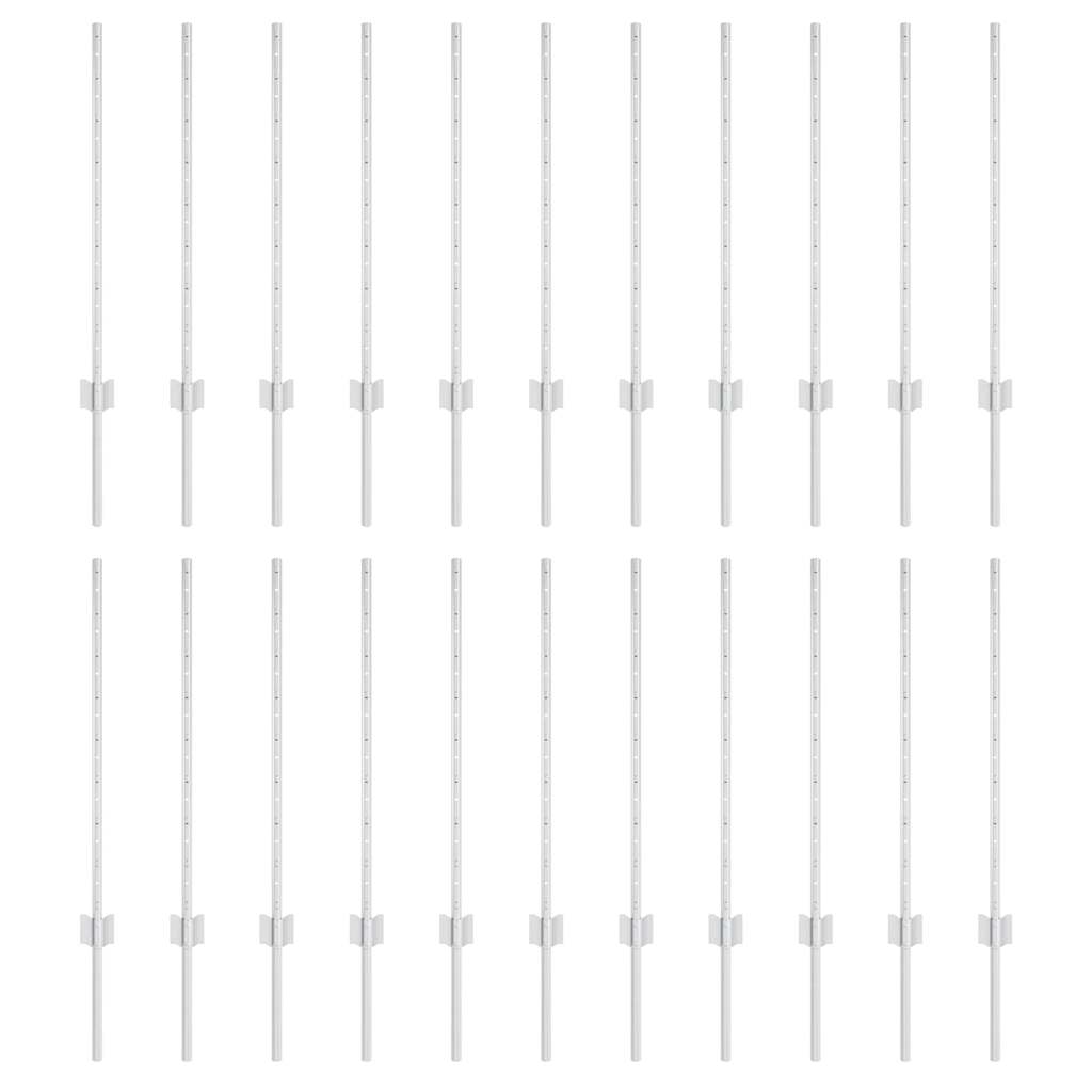 Plieniniai tvoros stulpai 22 pcs Sidabro Galvanizuotas plienas