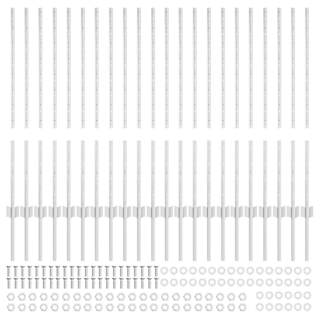 Tvorelių stulpai 44 pcs Sidabro Cinkuotas plienas