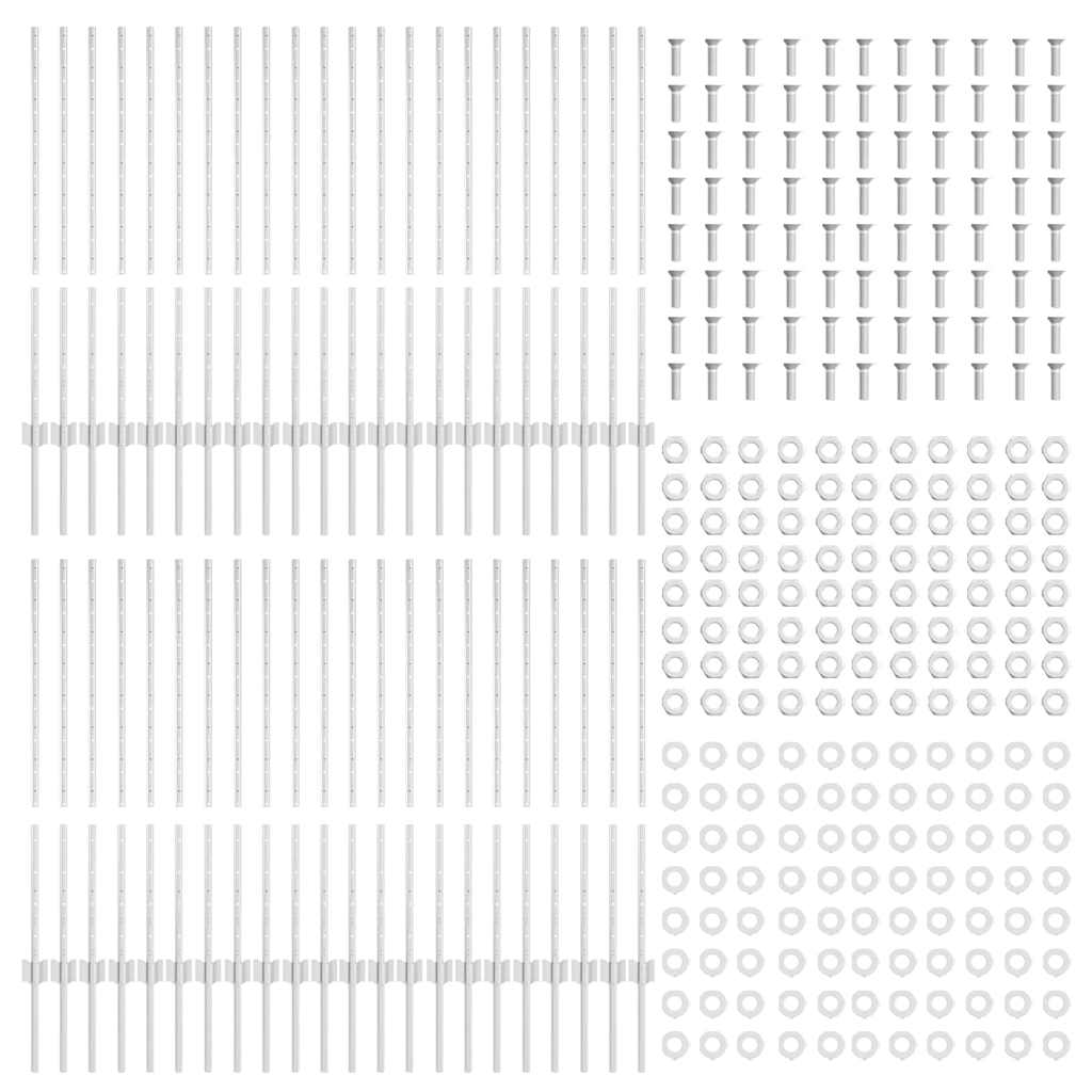 Tvorelių stulpai 44 pcs Sidabro Galvanizuotas plienas