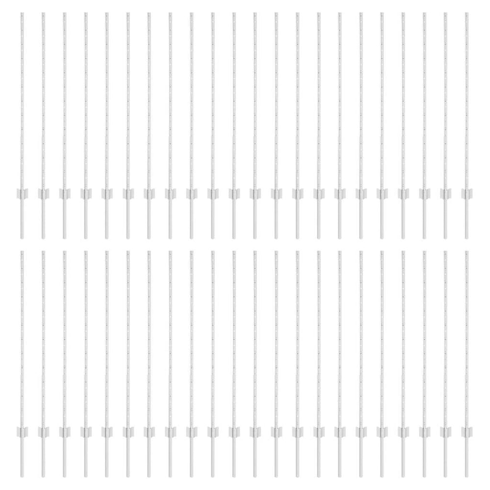 Įmontuotas tvoros stulpas 44 pcs Sidabrinė 160 cm