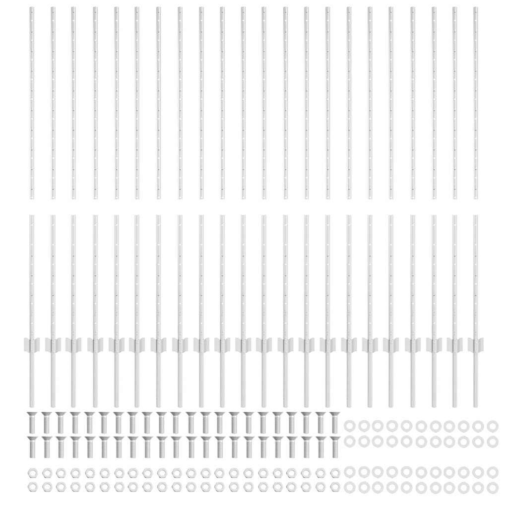 Tvorelių stulpai 44 pcs Sidabro Galvanizuotas plienas