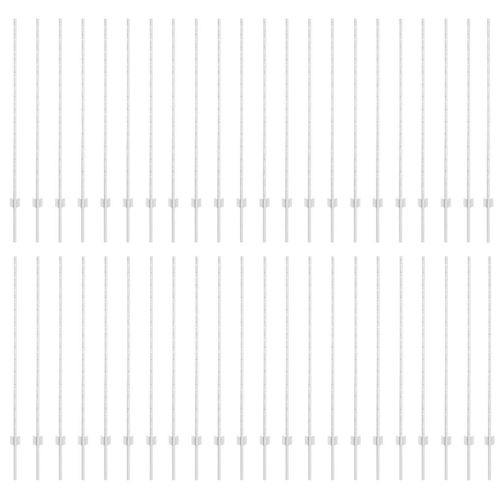 Fence Posts 44 pcs Silver Steel