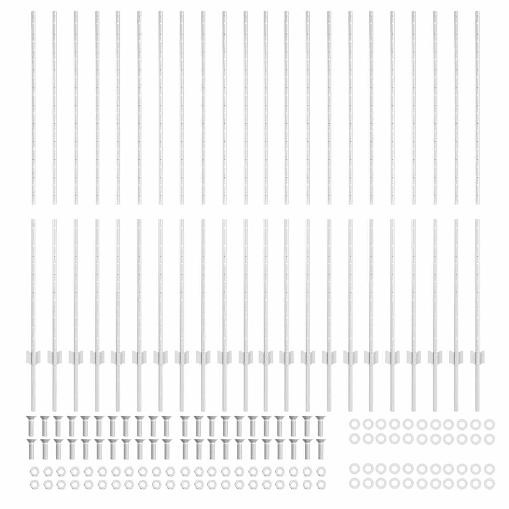 Tvorelių stulpai 44 pcs Sidabro Cinkuota plienas