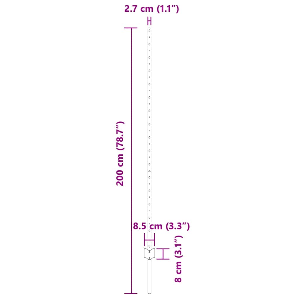 Tvorelių stulpai 44 pcs Sidabro Cinkuota plienas