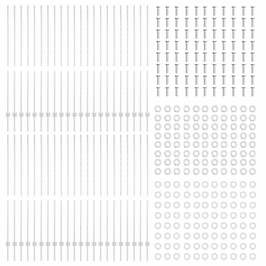 Sidabriniai tvorelių stulpai 44 pcs Sidabro