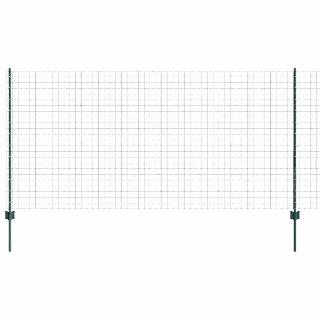 Fence with Posts Green 1.2 x 10 m Steel
