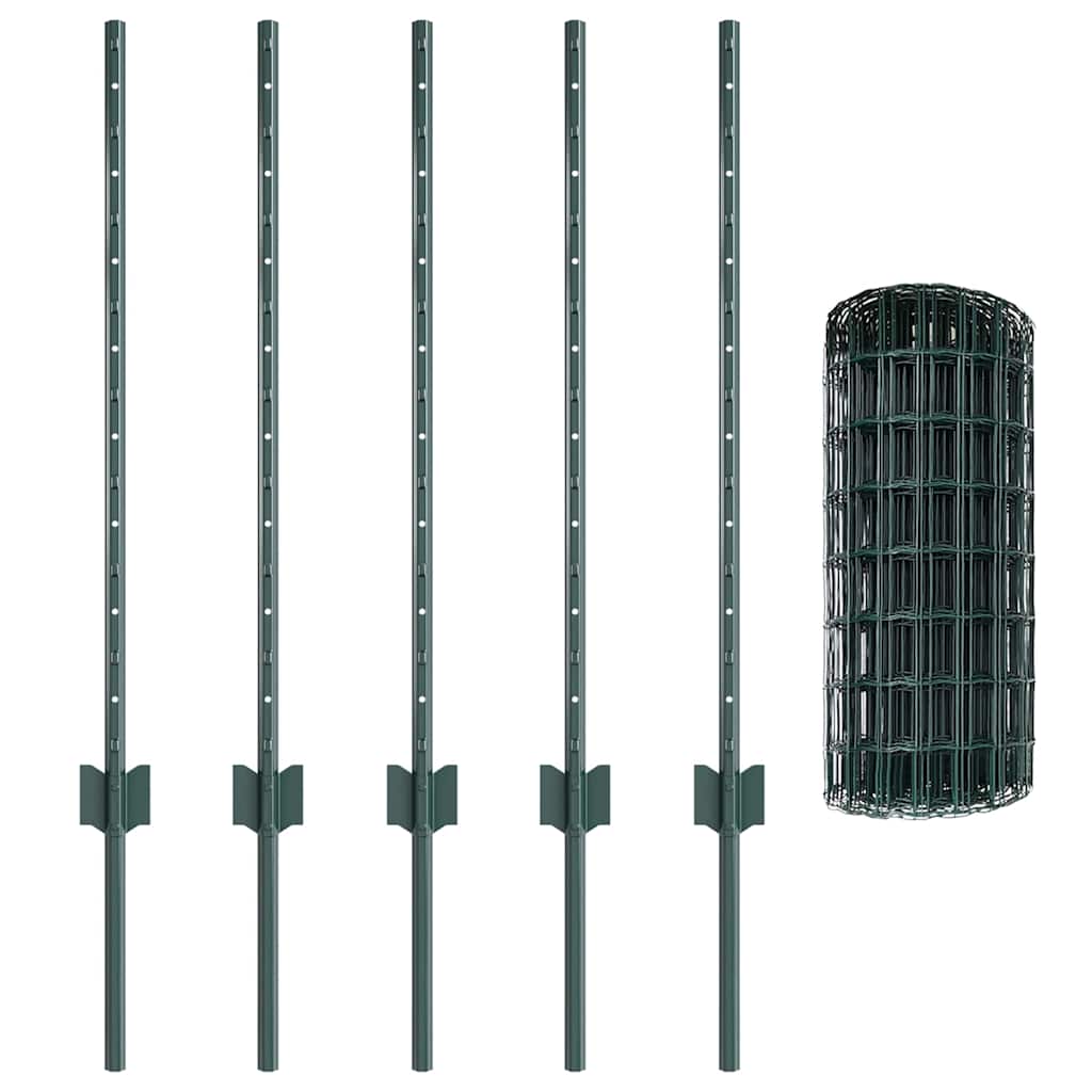 Žoga ar stabiem Zaļa 0,8 x 10 m Tērauds un PVC