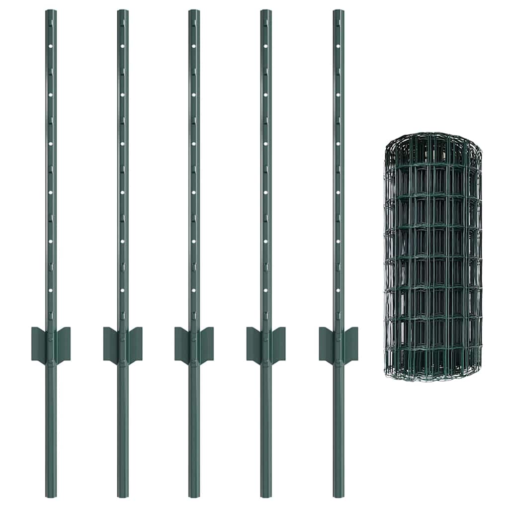 Žogs ar stabiem Zaļš 0,6 x 10 m Tērauds un PVC