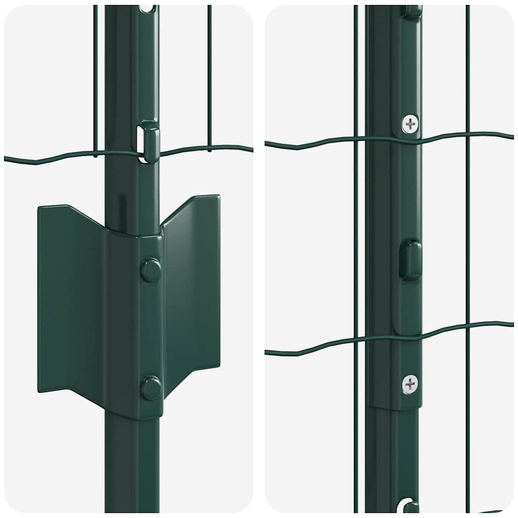 Euro tvoros su stulpu 10 x 1 m PVC dengtas plienas Žalia