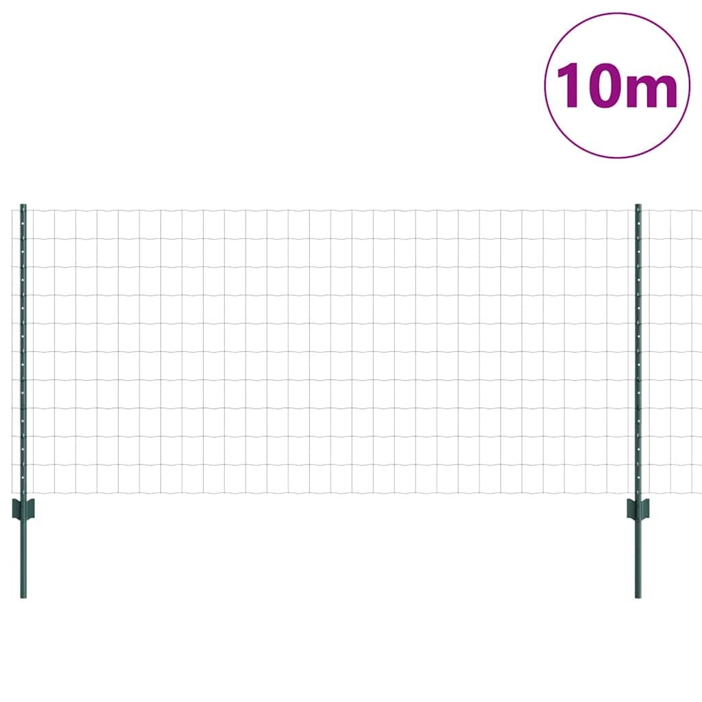 Euro tvoros su stulpu 10 x 1 m PVC dengtas plienas Žalia