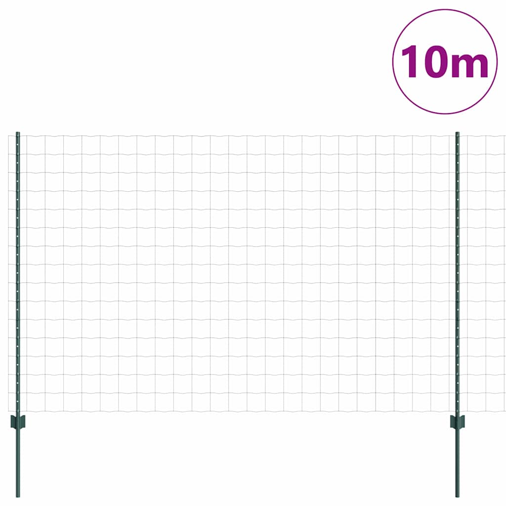 Sēta ar stabiem Zaļa 1,5 x 10 m Tērauds