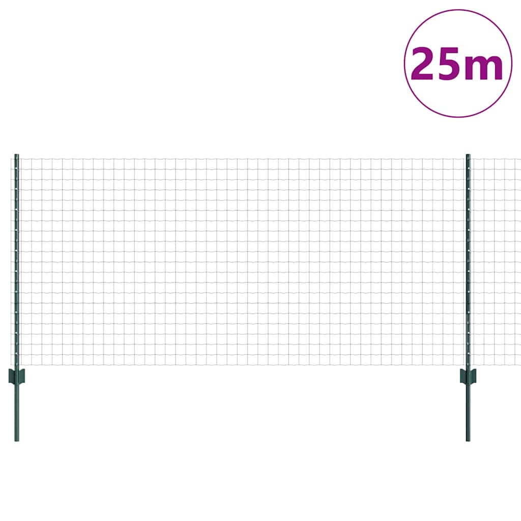 Tvora su stulpais Žalia 1 x 25 m Plienas ir PVC