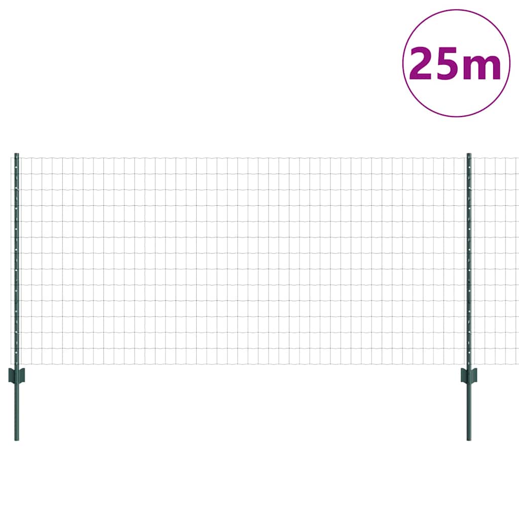 Tvora su stulpais Žalia 1 x 25 m Plienas ir PVC