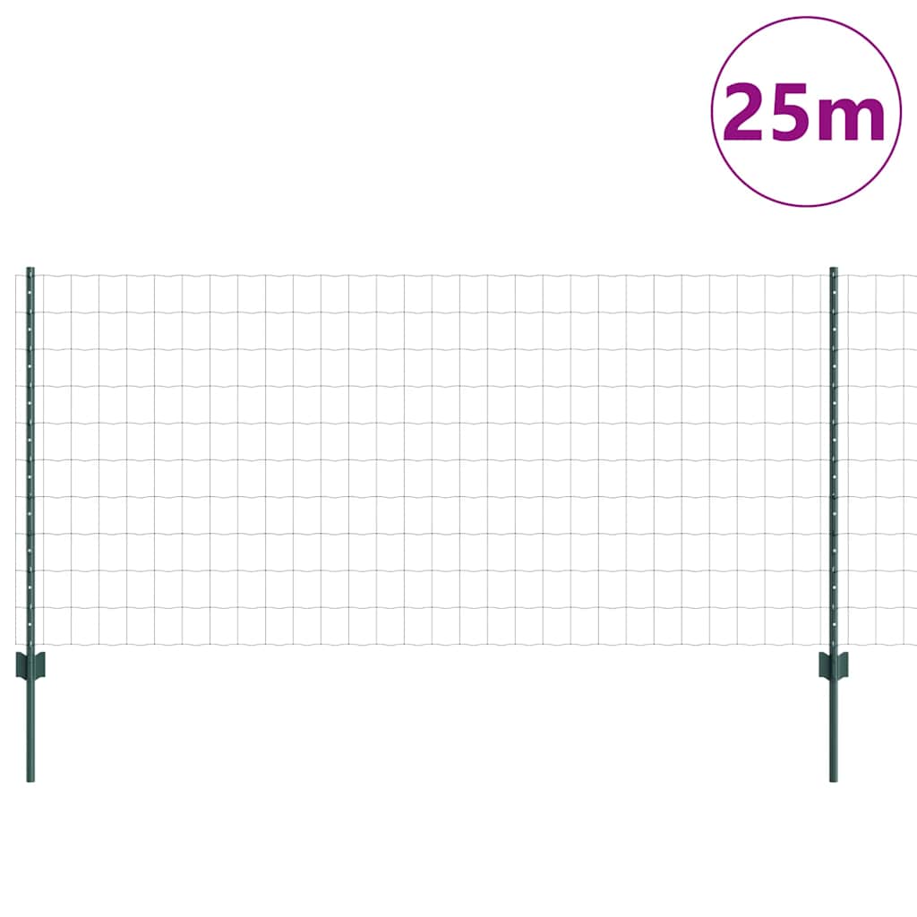 Tvora su stulpais Žalia 1 x 25 m Plienas ir PVC