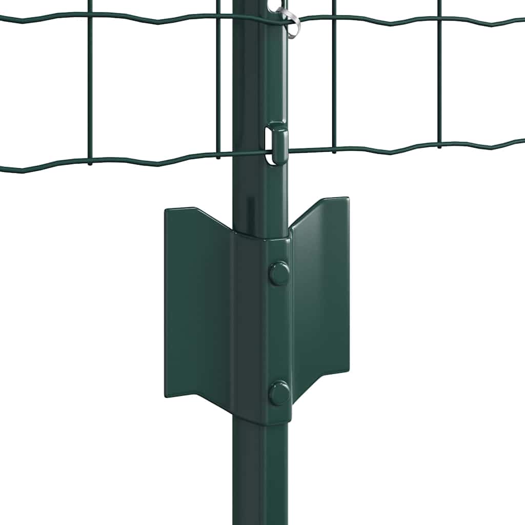 Fence with posts Green 0.6 x 50 m Steel and PVC