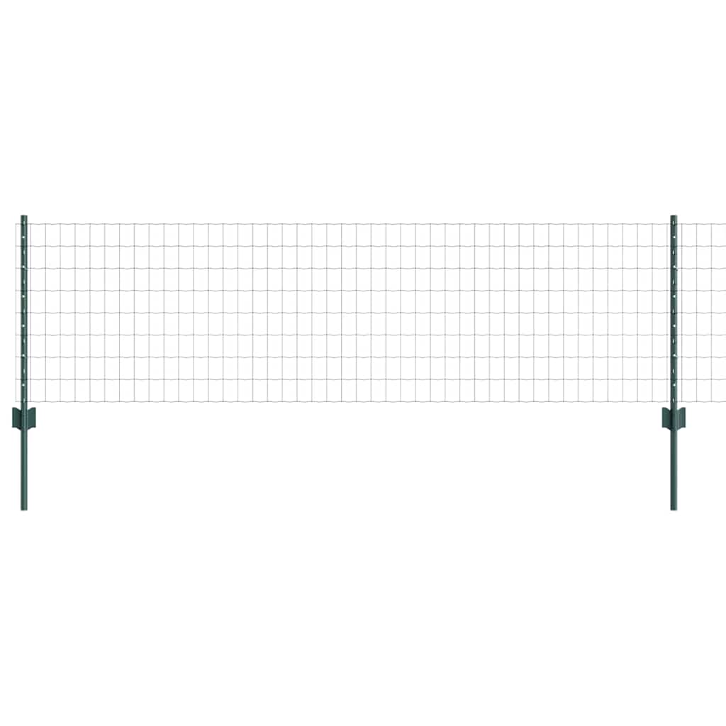 Fence with posts Green 0.6 x 50 m Steel and PVC