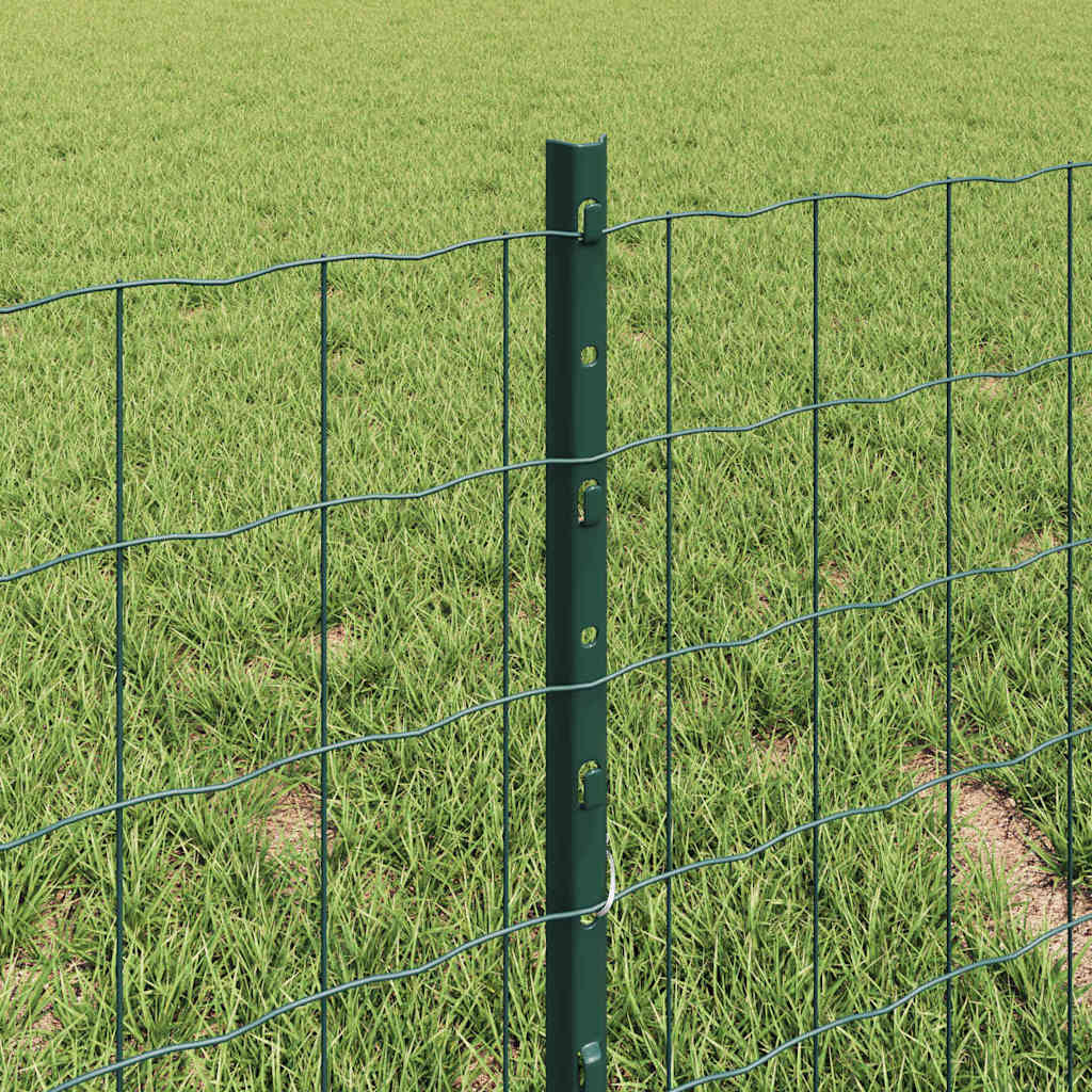 Tvora su stulpais Žalia 0,4 x 10 m Plienas ir PVC