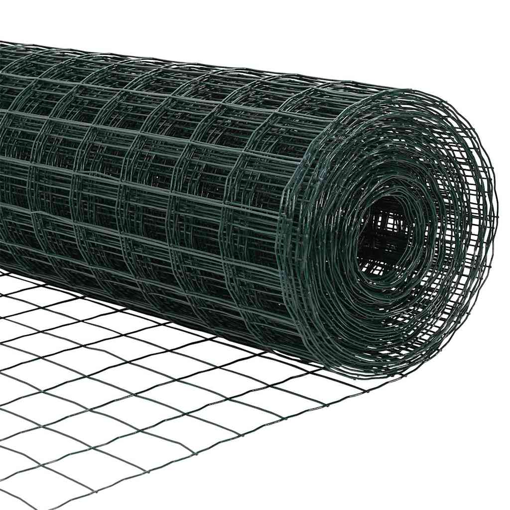 Euro tvoros su stulpu 10 x 1 m PVC dengtas plienas Žalia