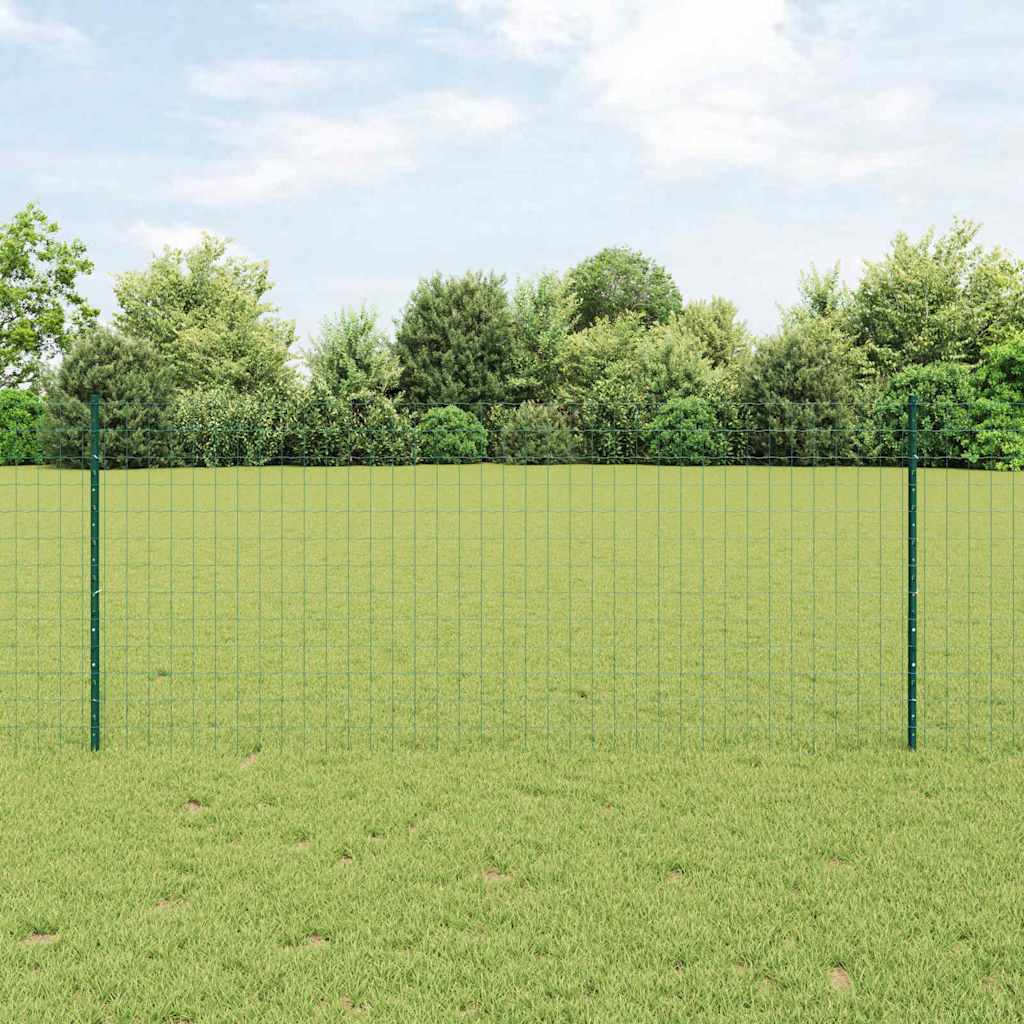 Euro tvoros su stulpu 10 x 1 m PVC dengtas plienas Žalia