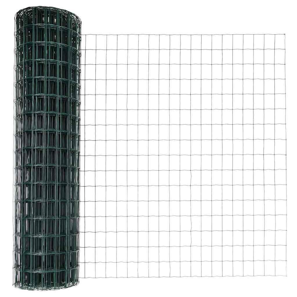 Euro tvoros su stulpu 10 x 1 m PVC dengtas plienas Žalia