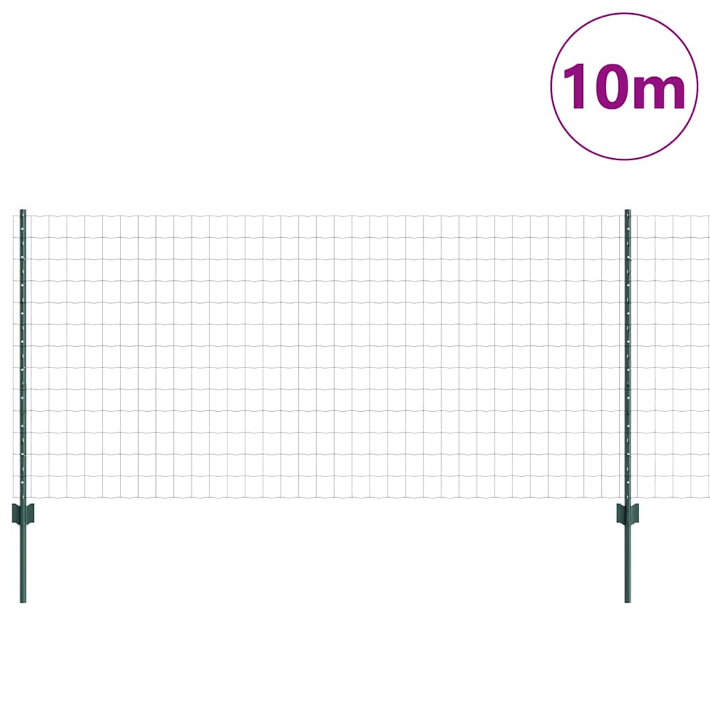 Euro tvoros su stulpu 10 x 1 m PVC dengtas plienas Žalia
