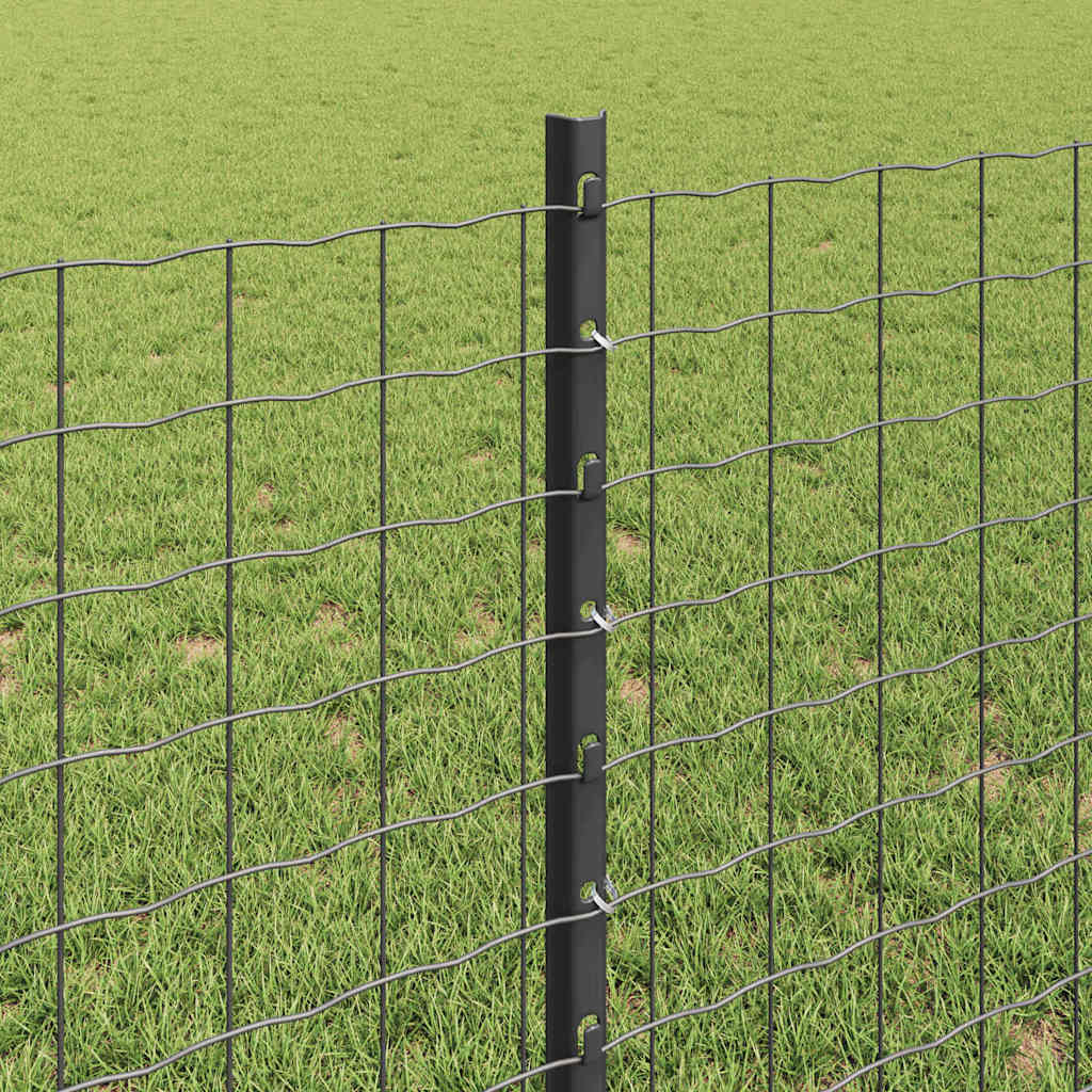 Žoga ar stabiem Pelēka 0,8 x 10 m Tērauds un PVC