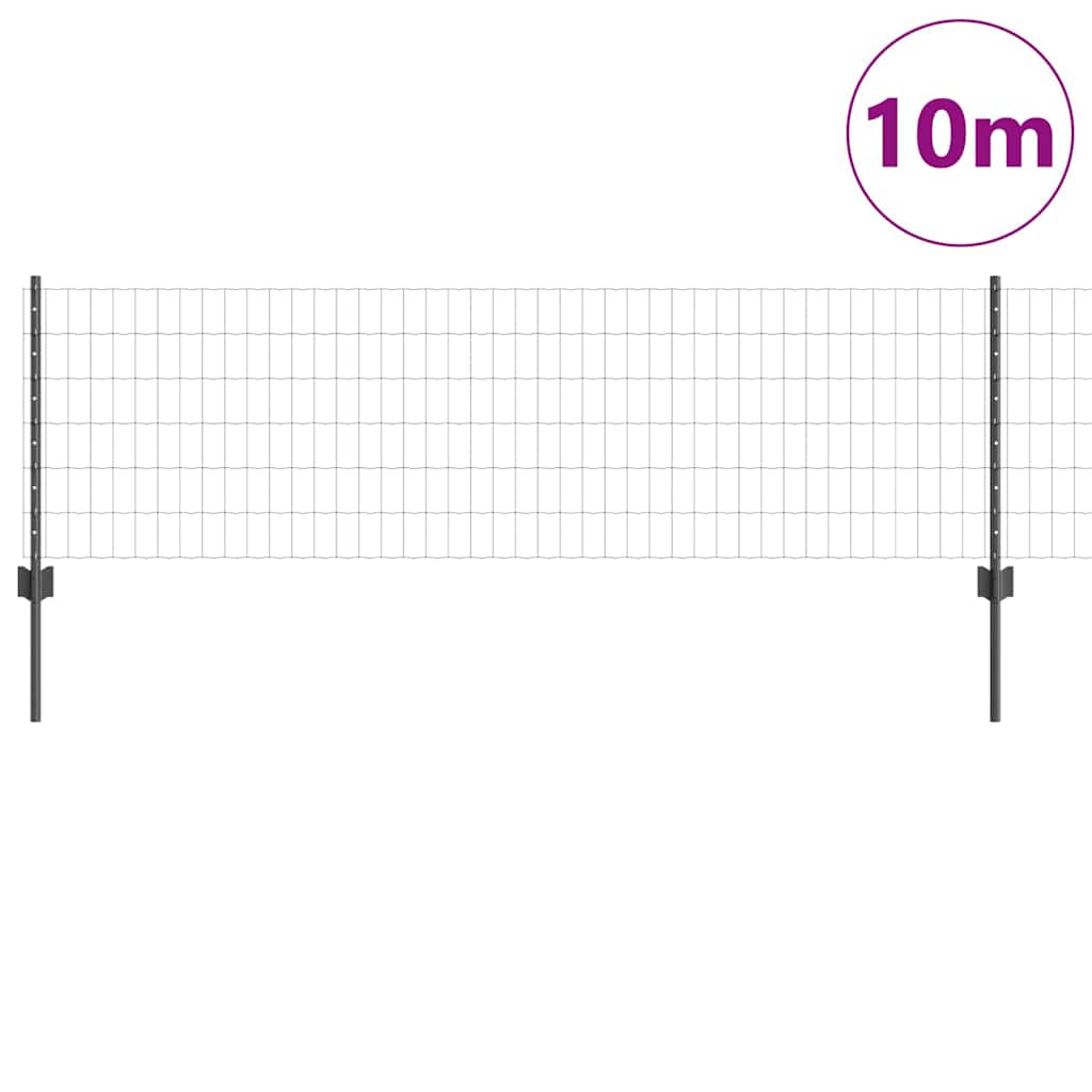 Euro tvoros su stulpu 10 x 0,6 m PVC dengtas plienas Pilka