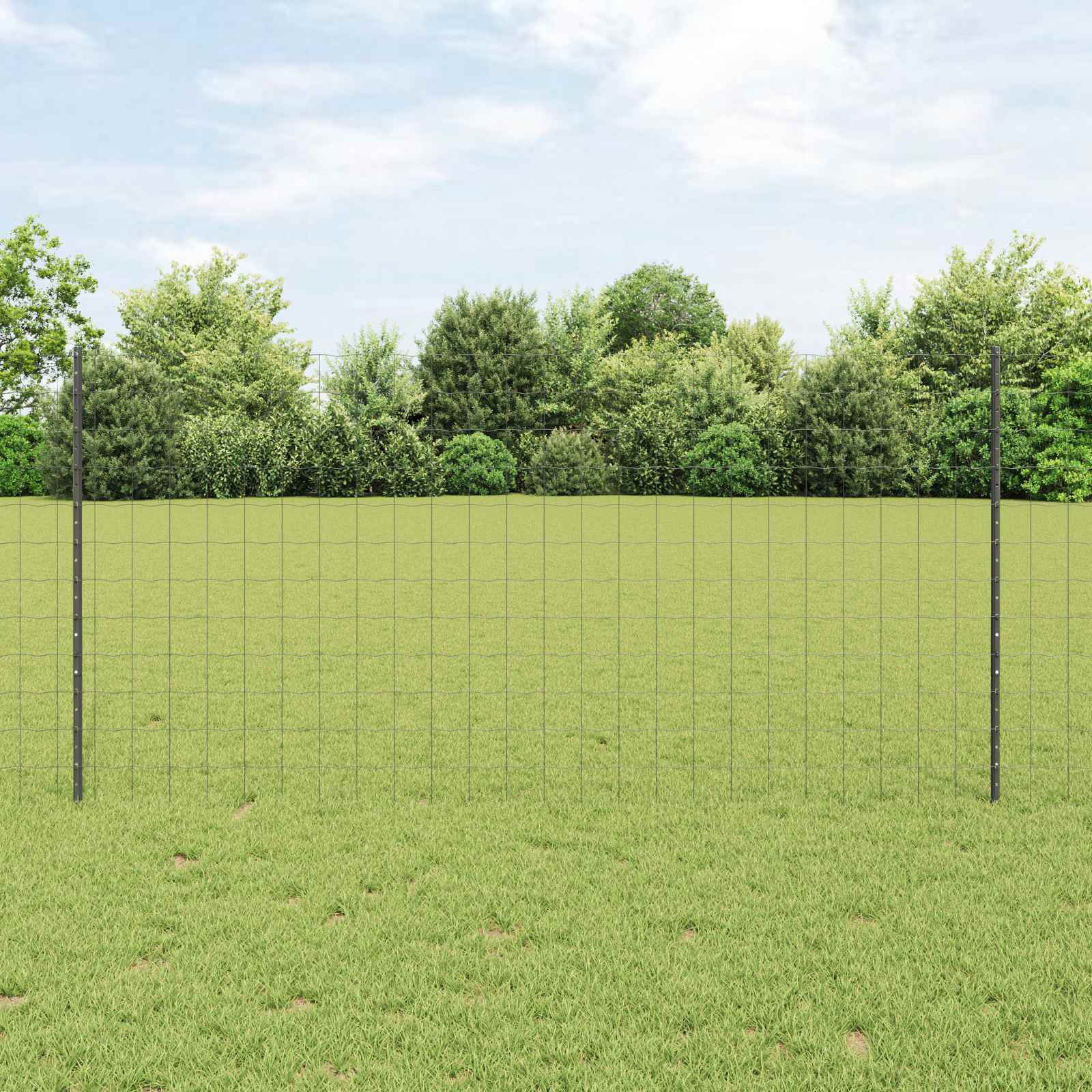 Euro tvoros su stulpu 10 x 1,2 m PVC dengtas plienas Pilka