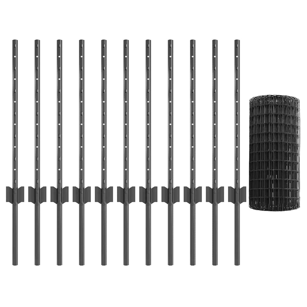 Suvirinto vielos tvoros 25 x 0,6 m (W x H) PVC dengtas plienas
