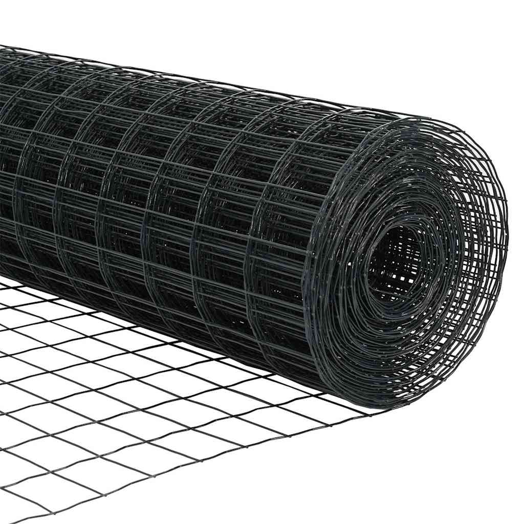 Euro tvoros su stulpu 25 x 0,6 m PVC dengtas plienas Pilka