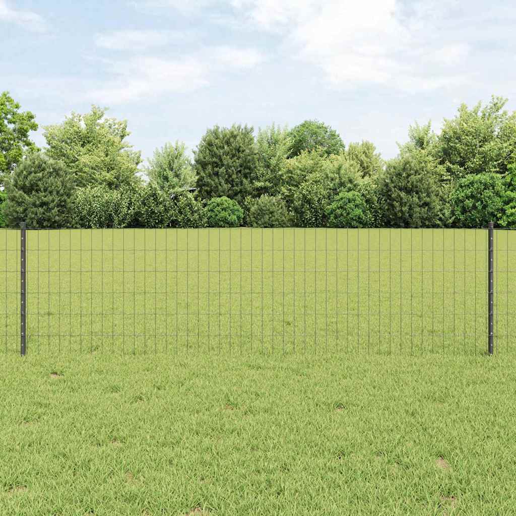 Euro tvoros su stulpu 25 x 0,6 m PVC dengtas plienas Pilka