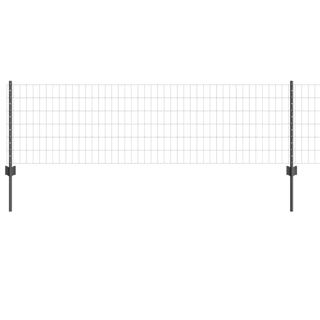 Euro tvoros su stulpu 25 x 0,6 m PVC dengtas plienas Pilka