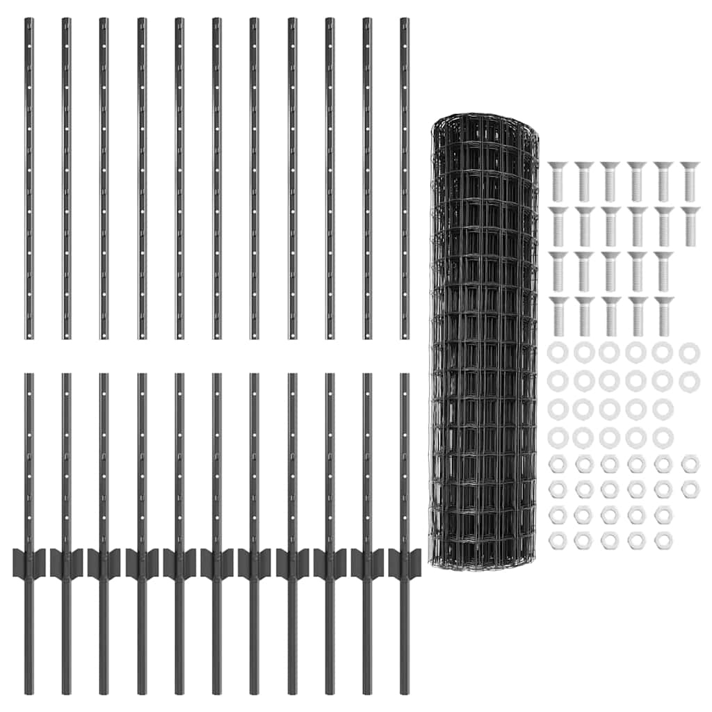 Tvora su stulpais Pilka 1 x 25 m Plienas