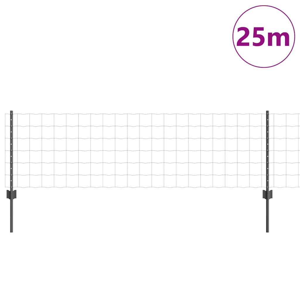 Tvora su stulpais Pilka 0,6 x 25 m Plienas ir PVC