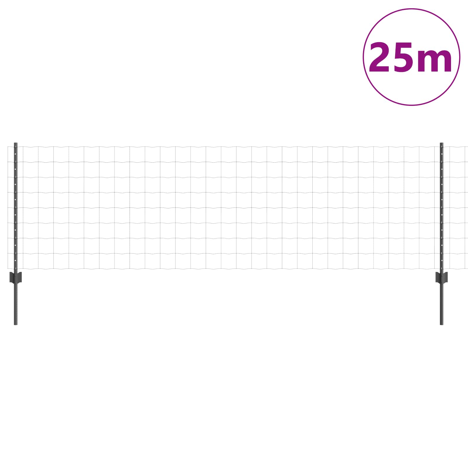 Tvora su stulpais Pilka 0,8 x 25 m Plienas