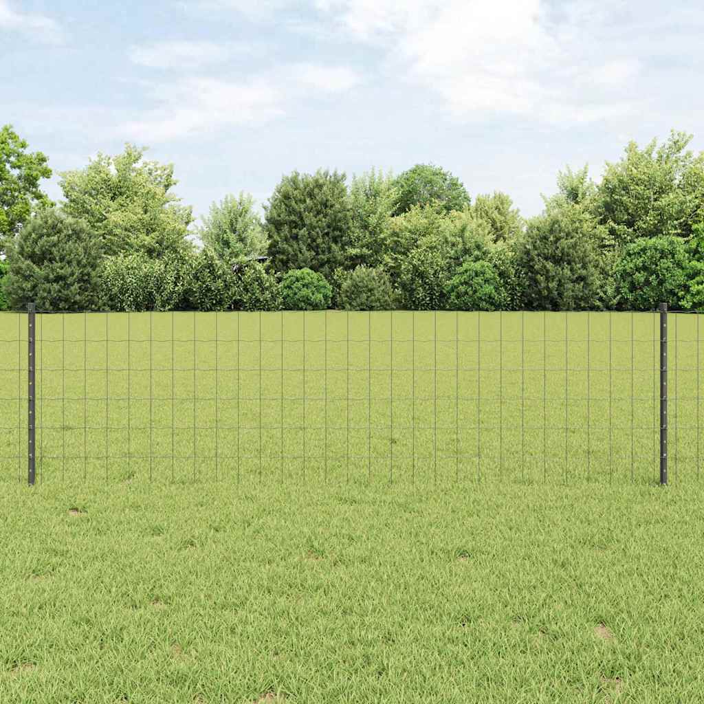 Tvora su stulpais Pilka 0,6 x 50 m Plienas ir PVC