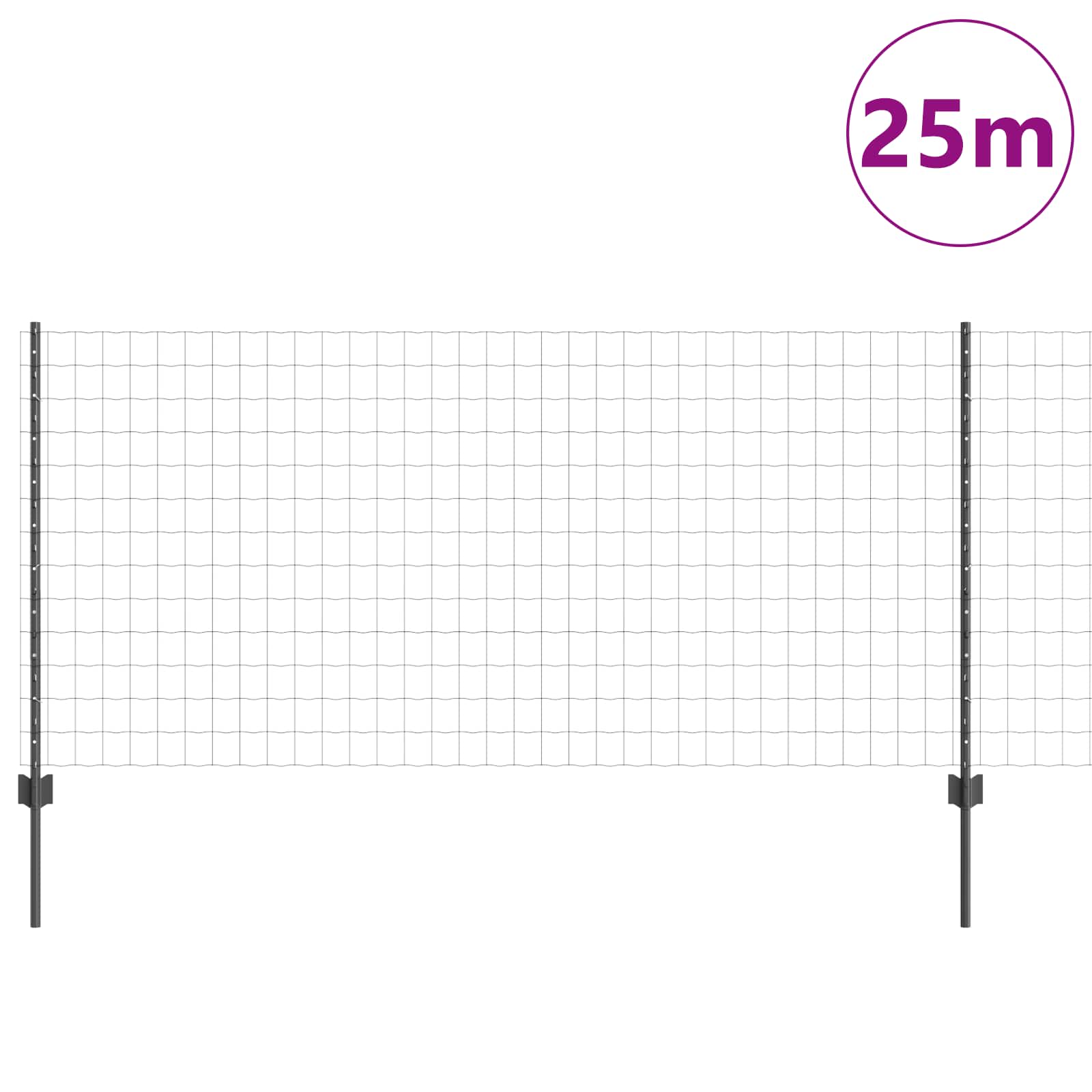 Tvora su stulpais Pilka 1 x 25 m Plienas