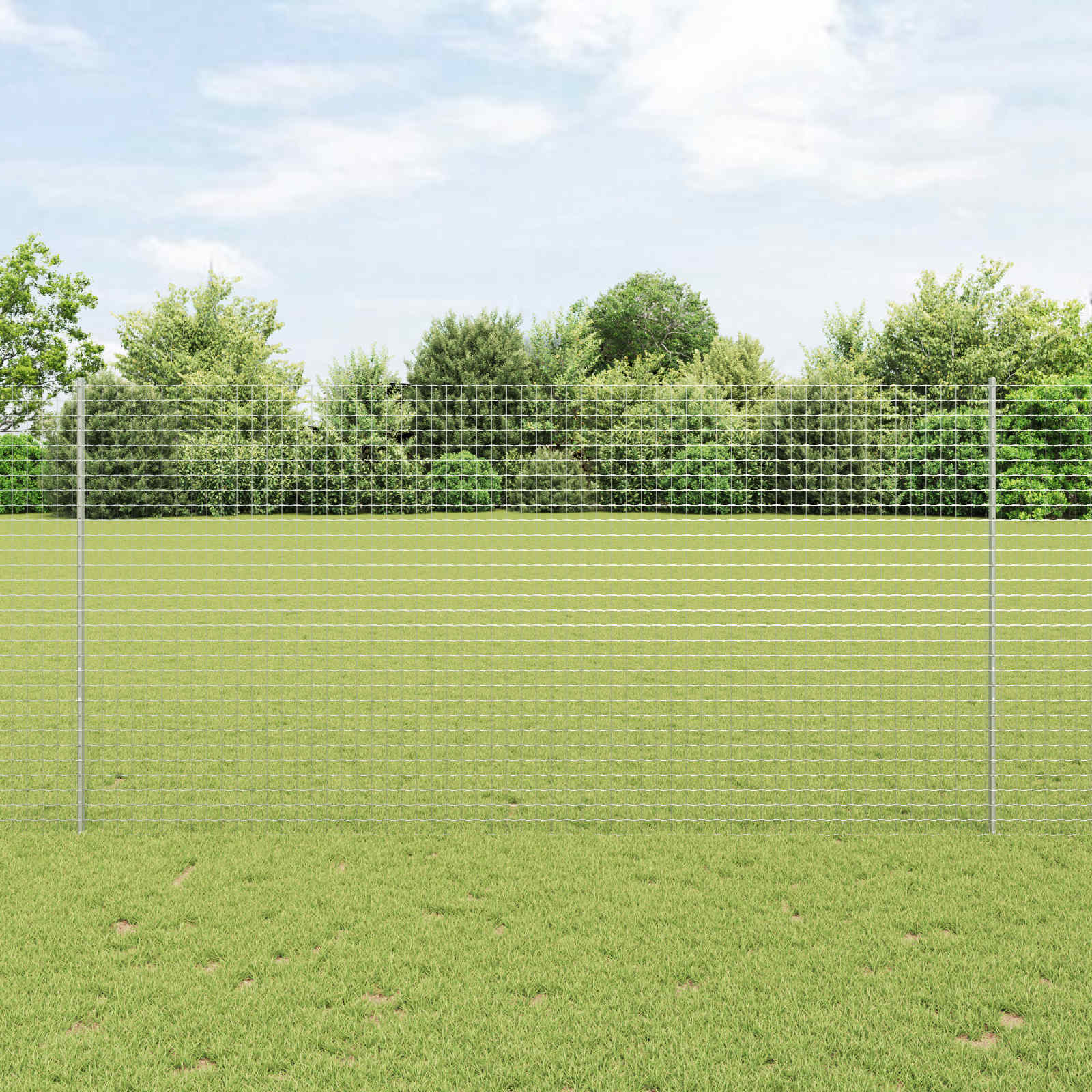 Fence with Posts Silver 1.6 x 10 m Steel