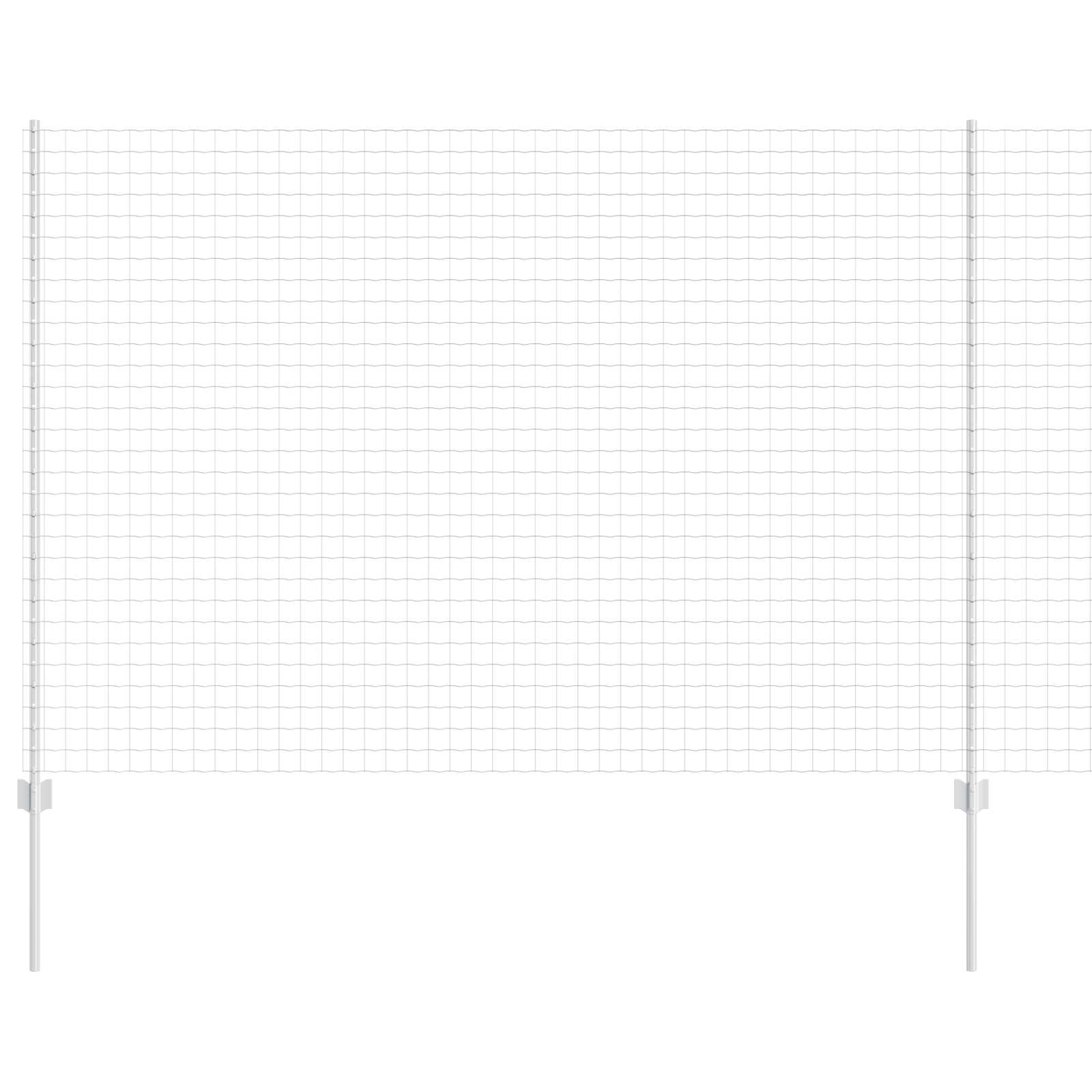 Fence with Posts Silver 1.6 x 10 m Steel