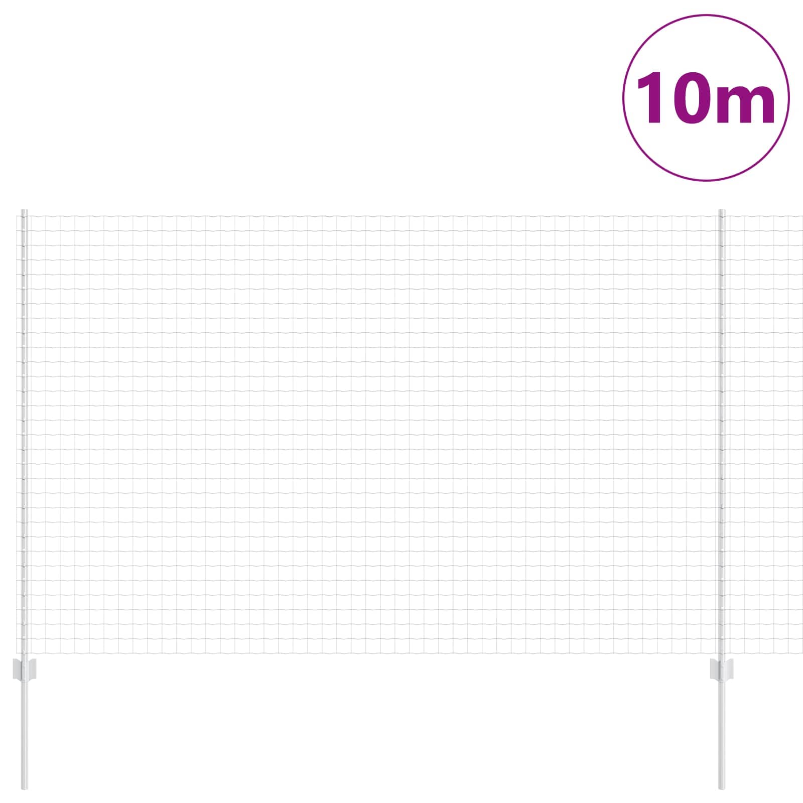 Fence with Posts Silver 1.6 x 10 m Steel