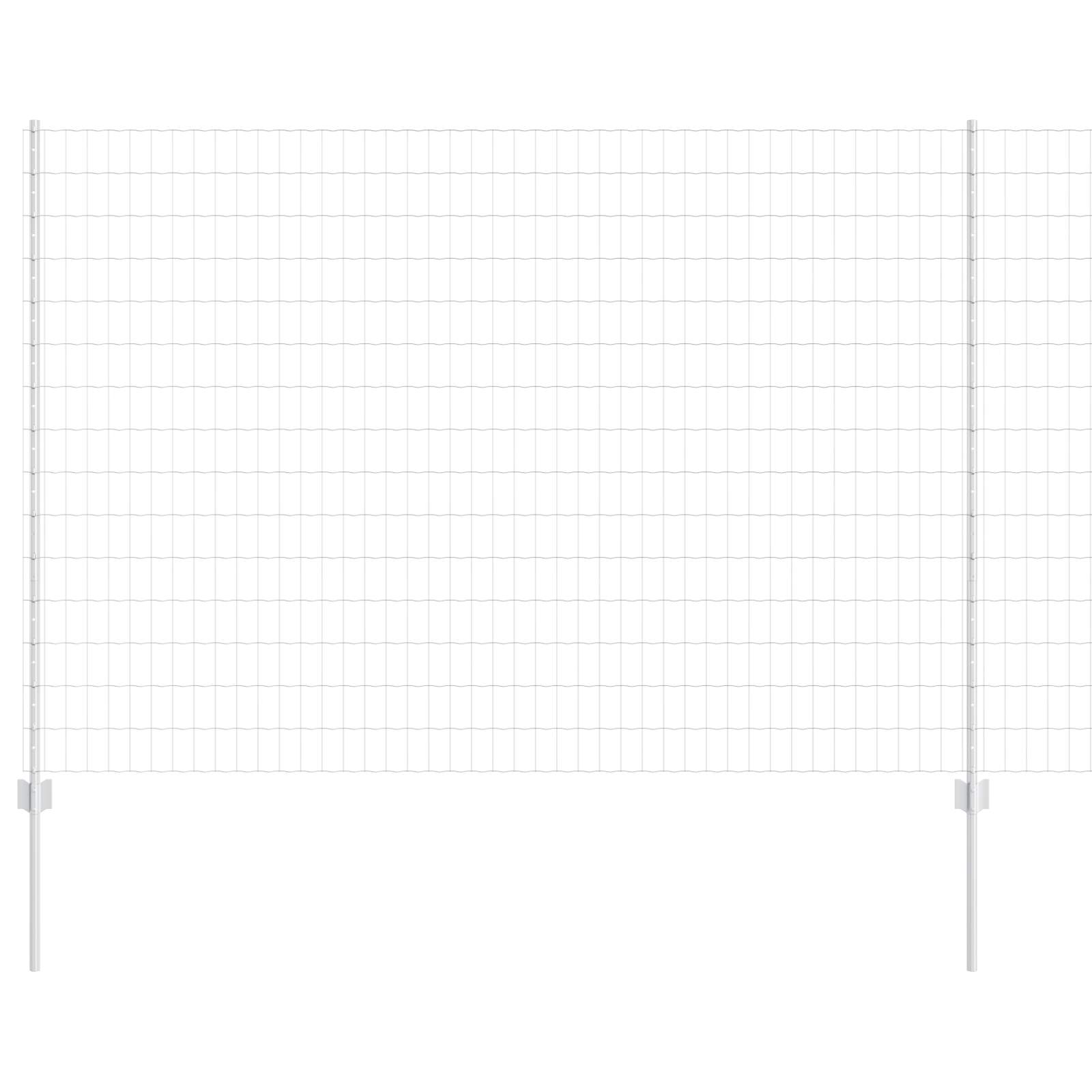 Fence with Posts Silver 1.5 x 10 m Steel