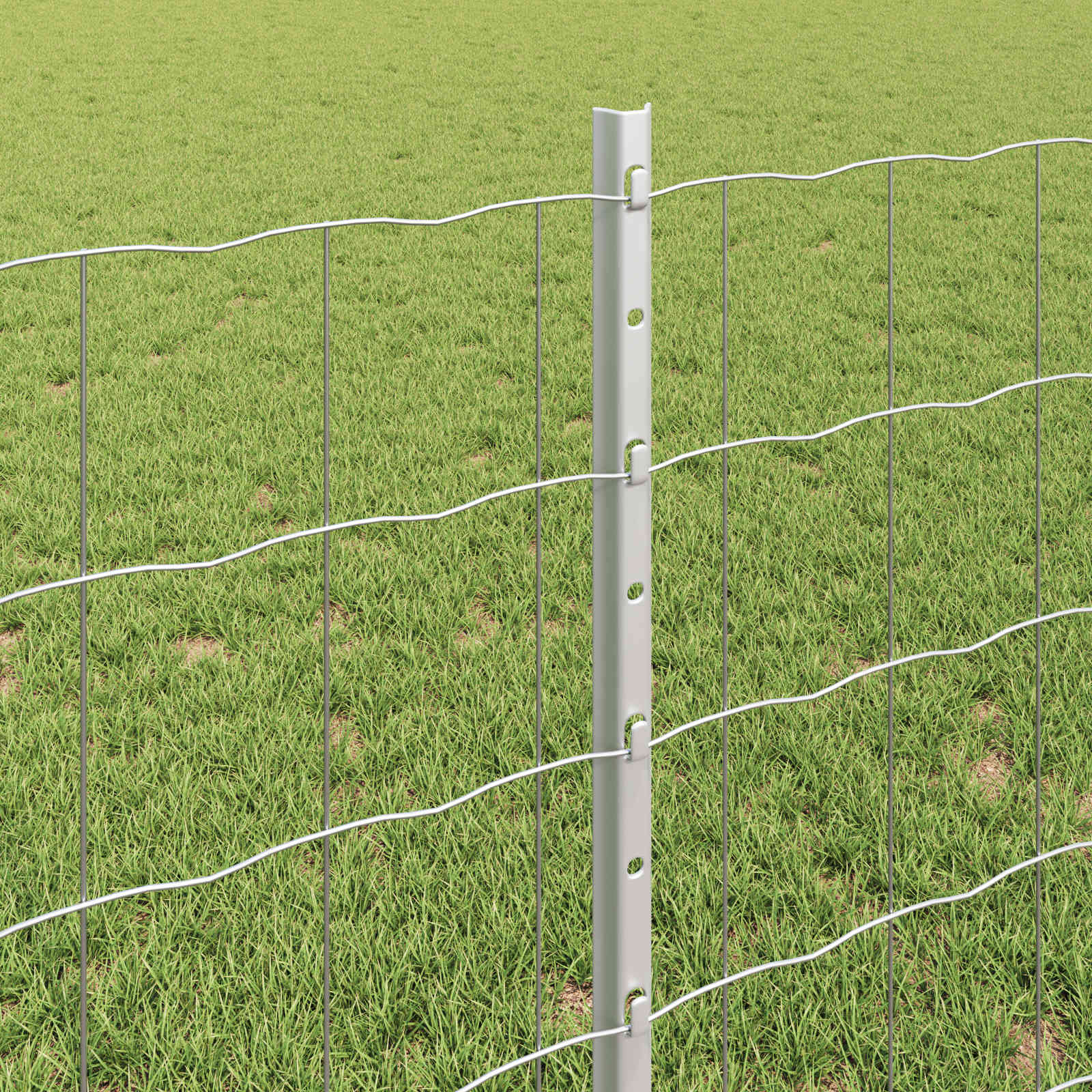 Fence with Posts Silver 0.8 x 10 m Steel
