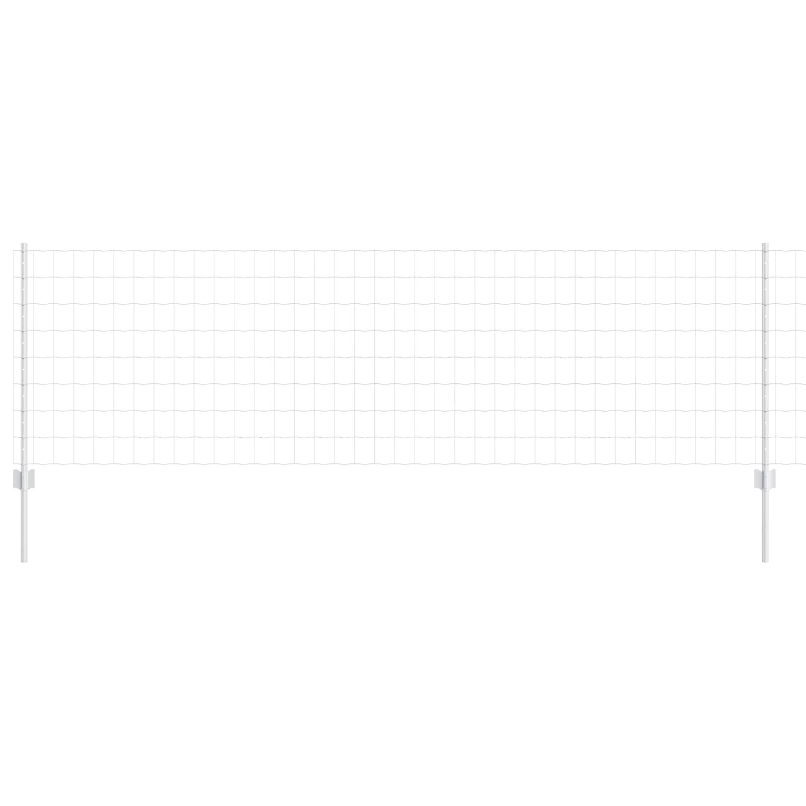Fence with Posts Silver 0.8 x 10 m Steel