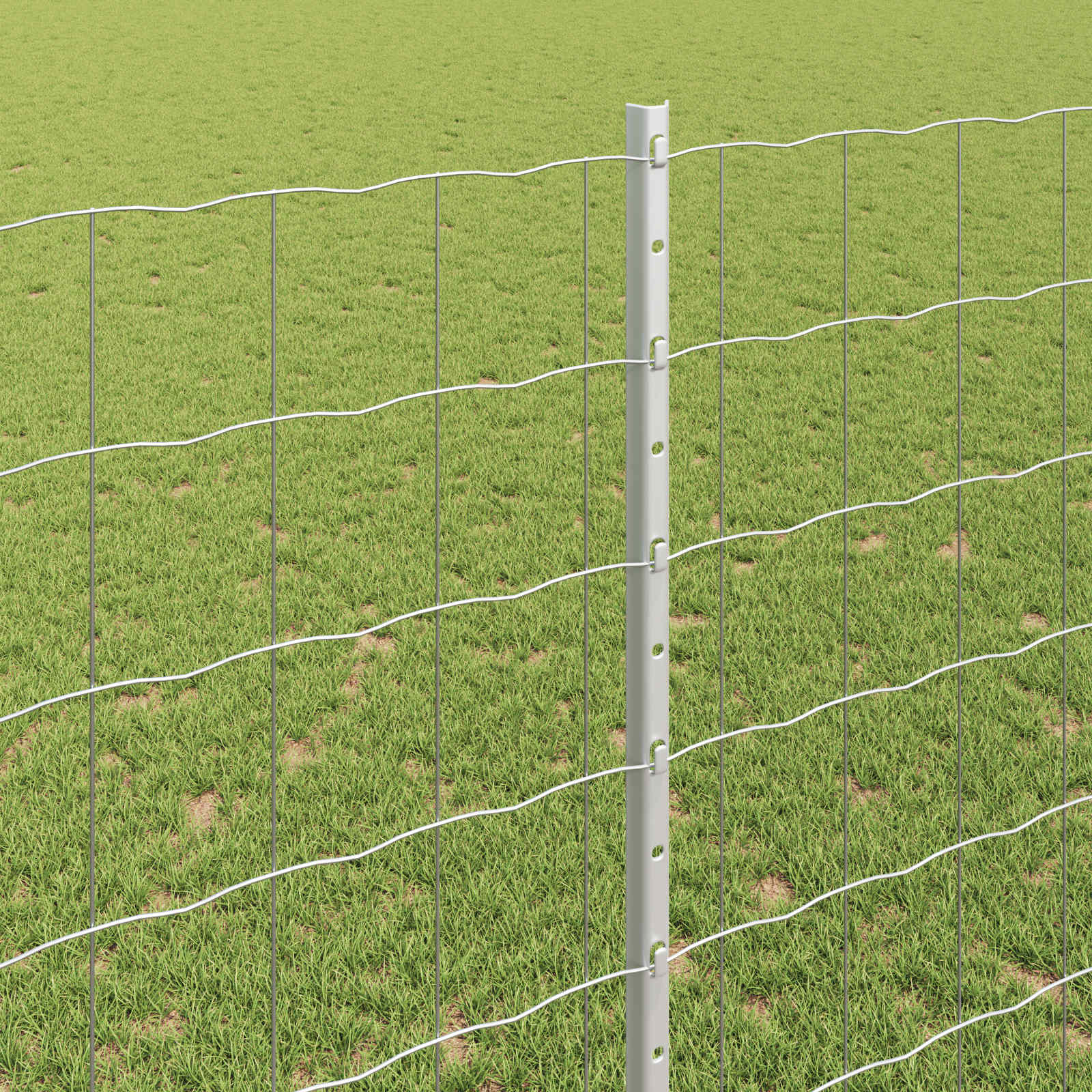 Fence with Posts Silver 1.4 x 10 m Steel