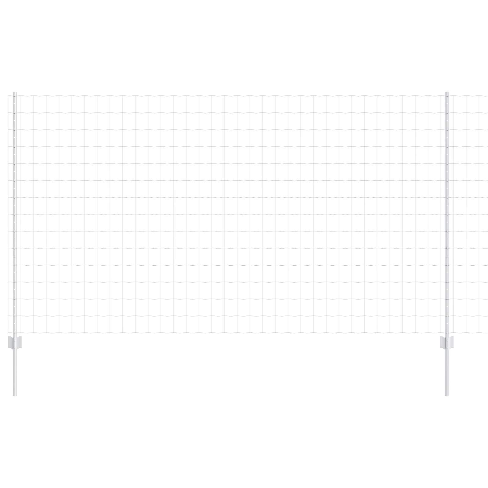 Fence with Posts Silver 1.4 x 10 m Steel