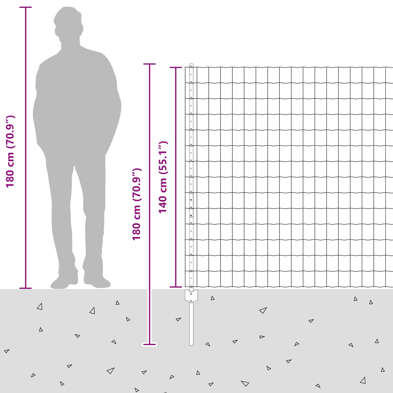 Fence with Posts Silver 1.4 x 10 m Steel